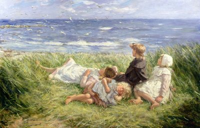 カモメとサファイア海、1912 作： Robert Gemmell Hutchison
