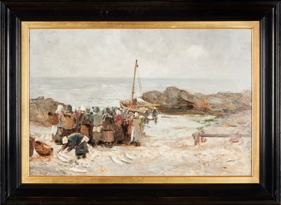 漁師の帰還（キャンバスに油彩） 作： Robert Gemmell Hutchison