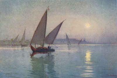 カイロ近くのナイル川の月光、c1880、1904 作： Robert George Talbot Kelly