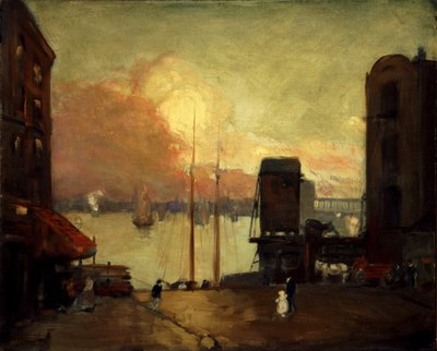 積雲、イーストリバー、1901-1902年。 作： Robert Henri