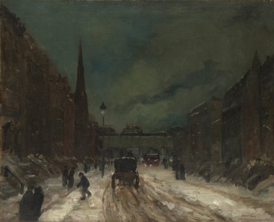 雪のある街並み (57th Street, NYC.) 作： Robert Henri
