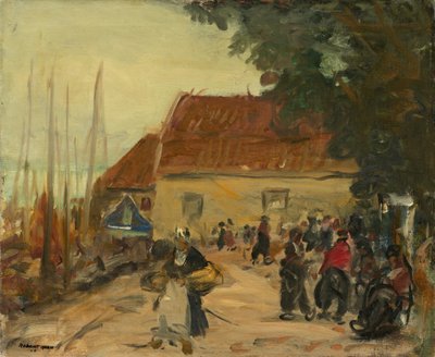 フォーレンダムのストリート シーン、1910 年。 作： Robert Henri