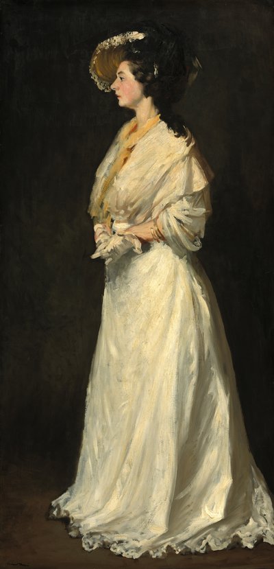 白の若い女性 作： Robert Henri
