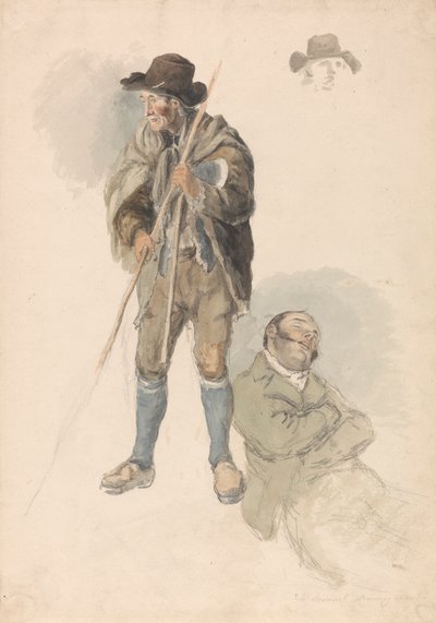 Figure Studies: A Farm Worker, Mr. Samuel, the Drawing Master Reclining and Dozing, and a Slight Sketch of a Man in a Hat   1443405   ja       japanese Successfully Translated  Original: Study of a Man Translat: Study of a Man 1444204 ja japanese Successfu 作： Robert Hills