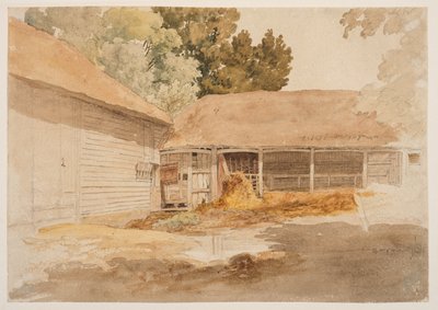 納屋の習作 1820-29年頃 （黒鉛、水彩） 作： Robert Hills