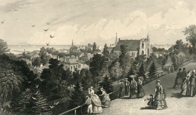 「クリーブランド市、レザボア ウォークより」、1872 年。 作： Robert Hinshelwood