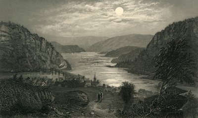 「月光によるハーパーズ フェリー」、1872 年。 作： Robert Hinshelwood