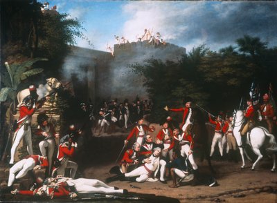 1793年3月7日、1793年3月7日、バンガロールのペタ門の嵐でムーアハウス大佐の死 作： Robert Home