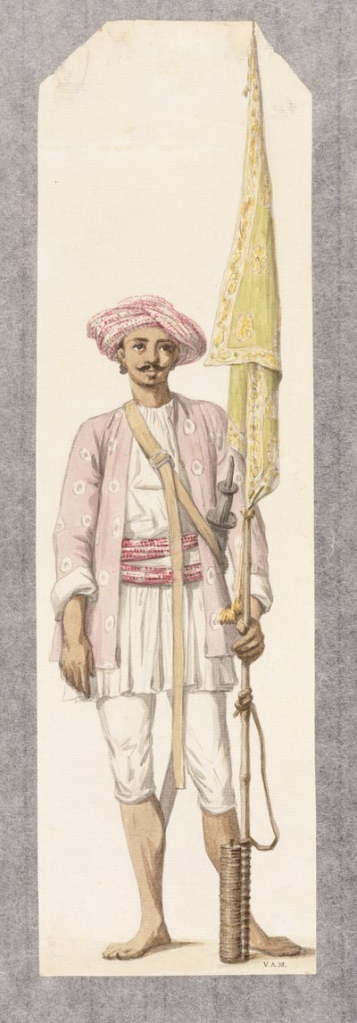 ティプー・スルタンのロケットマン（1750-99）、1793-4（紙にトイレ） 作： Robert Hone