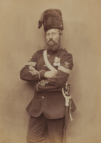 グラスゴー軍曹、1856年の王立大砲（セピア写真） 作： Robert Howlett