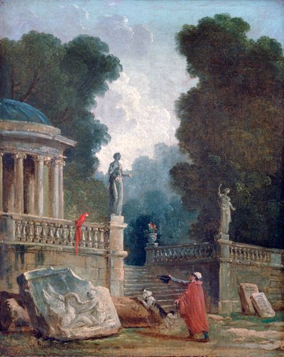 「乞食とオウム」、c1750-1808 作： Robert Hubert