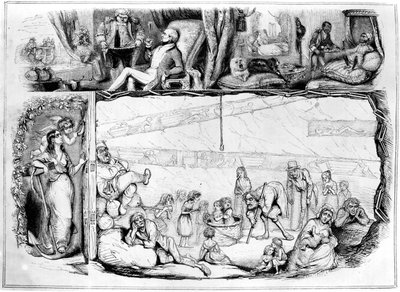 首都と労働、1843年7月29日「パンチ」のイラスト 作： Robert Jacob Hamerton