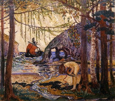 ドリームボート、1915年頃（紙に油彩とテンペラ） 作： Robert James Enraght Moony