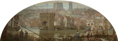 ゲーツヘッドからのニューカッスル・アポン・タイン-大洪水、西暦1771年（油彩・カンヴァス） 作： Robert John Scott Bertram