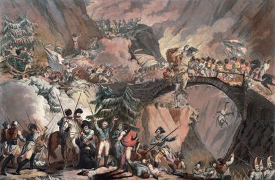 アレクサンドル・スヴォーロフ (Alexandre Souvorov) の軍隊、1799 年にアルプスを横断 - ポーター、ロバート・カー (1777-1842) - 1805 - アクアティント - 63,8x83,4 - プライベート コレクション 作： Robert Kerr Porter