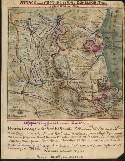 U.S.グラント元帥によるテネシー州フォート・ドネルソンの攻撃と占領（U.S.Grant U.S.A.LOC gvhs01.vhs00078 作： ロバートノックススネーデン