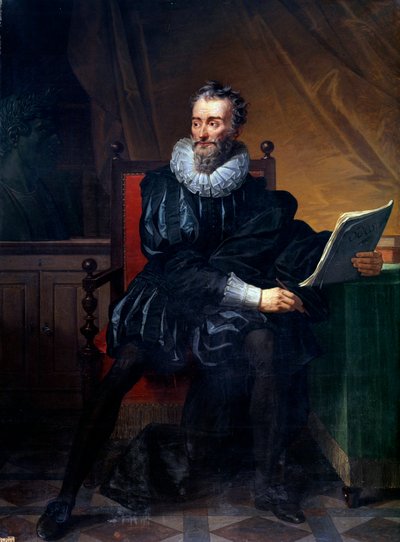 フランスの詩人フランソワ・ドゥ・マルエルブ（1555-1628）の足元の肖像 ロベール・ルフェーヴル（1755-1830）の絵画 19世紀 Sun.1,5x2,09 m パリ、サント・ジュヌビエーブ書院 作： Robert Lefevre