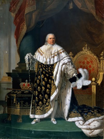 戴冠式のローブのルイ18世1755-1824の肖像 作： Robert Lefevre
