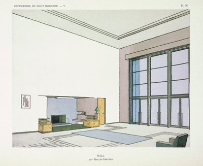 ホール、「モダンテイストのレパートリー」より、1929年発行 作： Robert Mallet Stevens