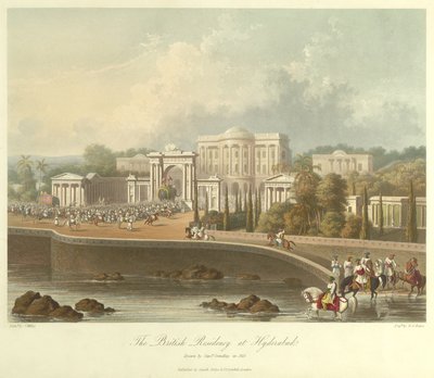 1813年に描かれたハイデラバードの英国居住地 作： Robert Melville Grindlay