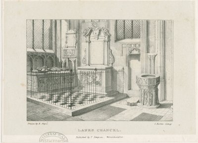 ウォルヴァーハンプトン-聖ペテロ教会の「レーン内陣」：リトグラフ、nd [c 1844]（印刷） 作： Robert Noyes