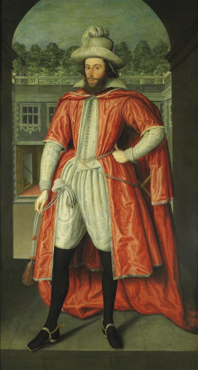 ウィリアムポープの肖像、第1ダウン伯爵1573-1631、バスの騎士としてc。 1610 作： Robert Peake the elder