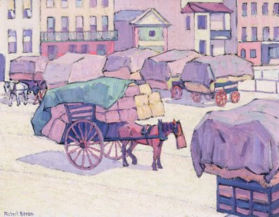 ヘイカート、カンバーランドマーケット（キャンバスに油彩） 作： Robert Polhill Bevan