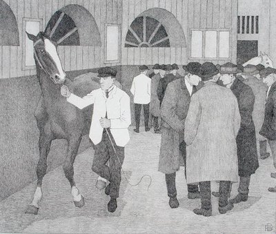 バービカンの馬屋（バービカンNo.2）1921年（リトグラフ） 作： Robert Polhill Bevan