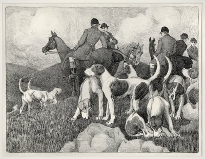 狩猟風景（リトグラフ 作： Robert Polhill Bevan