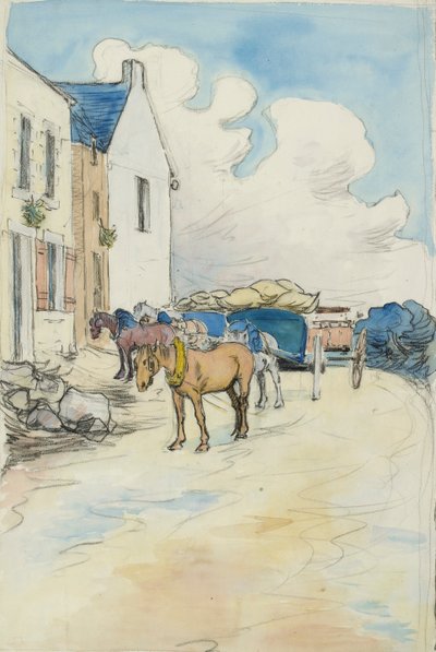 ワイン ショップの外、19 世紀後半 作： Robert Polhill Bevan
