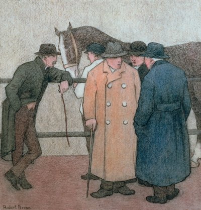 馬のディーラー（紙にチョーク） 作： Robert Polhill Bevan