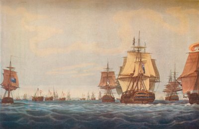 「1801年のコペンハーゲンの戦い。英国艦隊の接近」、180 作： Robert Pollard
