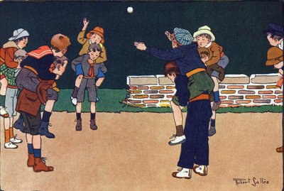 キャバリエの弾。E.ウェーバーの「What are we playing?「ロベール・サレス（1871-1929）の水彩画によるE.ウェーバーの作品。パリ、ガルニエ・フレール社 作： Robert Salles