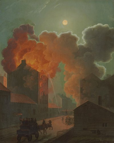 月光によるボストンの火、1830年から1835年 作： Robert Salmon