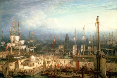 1810年頃、リバプール港の4本のマストクリッパー船 作： Robert Salmon