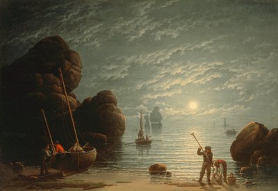 月明かりの海岸風景 作： Robert Salmon