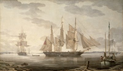港の船、1805 作： Robert Salmon