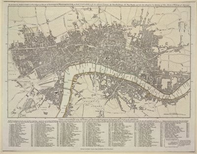 ロンドン、ウェストミンスター、サザークの平面図 作： Robert Sayer
