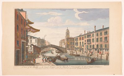 Gezicht op de Ponte delle Guglie over de Canale di Cannaregio te Venetië レッジョ運河の橋の眺め。 そして聖ジェレミア教会からベニスの大運河へ（オブジェクトのタイトル） ベネチエ（シリーズタイトル） 作： Robert Sayer