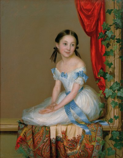 カシミアのスカーフを巻いた少女 アバメレク・ラザレバ王女の肖像、1839 年以降 作： Robert Schwede