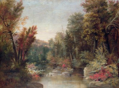 秋の漁師（油彩・キャンバス） 作： Robert Seldon Duncanson