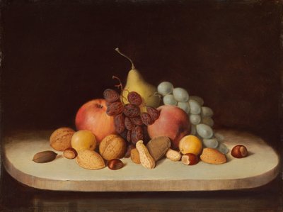 果物とナッツのある静物 作： Robert Seldon Duncanson