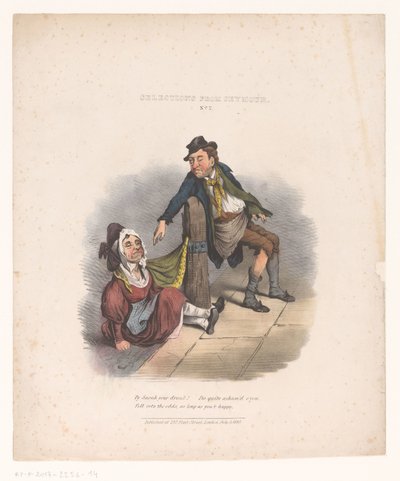 酔った男と女の漫画 シーモアからのセレクション。 番号。 2 (オブジェクトのタイトル) 作： Robert Seymour (attributed to)