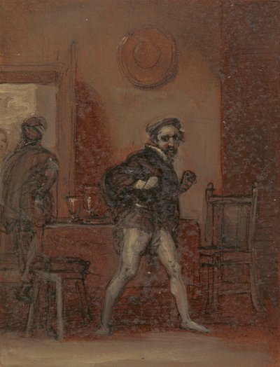 フォルスタッフを見て怒り狂うフォード 作： Robert Smirke
