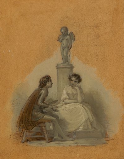 彼女は決して愛を語らなかったが、モニュメントの上で忍耐のように座っていた 作： Robert Smirke