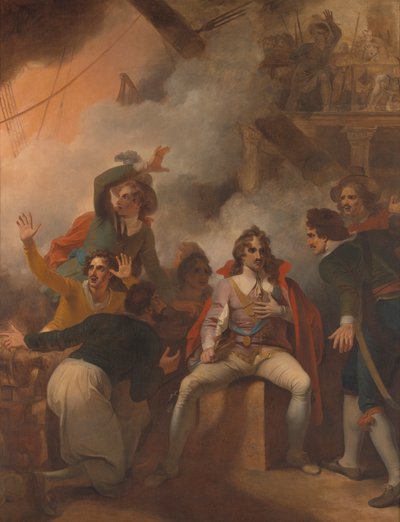 O conde de Sandwich recusando-se a abandonar seu navio durante a batalha de Solebay 作： Robert Smirke