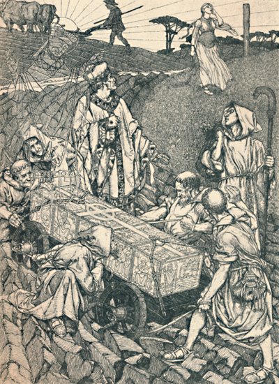 「聖カスバートの伝説、ペン画」、1891-1920、1923 作： Robert Spencer