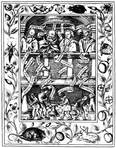 4人の偉大な錬金術師、1652年 作： Robert Vaughan