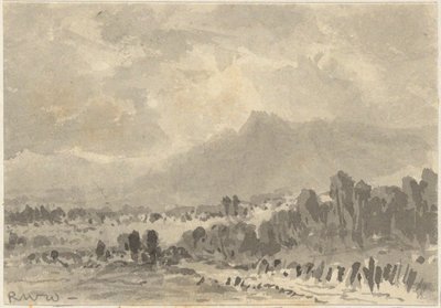 風景 - 岩と山 作： Robert Walter Weir