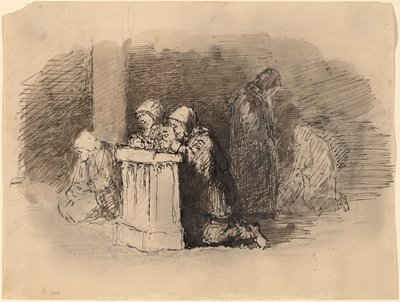フィレンツェの教会で祈る人物 作： Robert Walter Weir